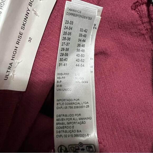 7 For All Mankind Ultra High Rise Skinny Boot in Burgundy Size 32 - Picture 15 of 15